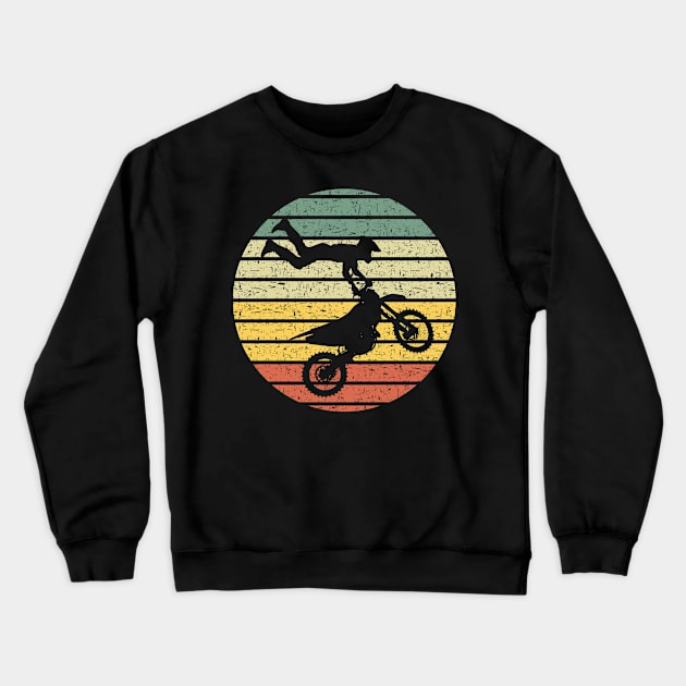 Vintage Motorcross Silhouette Crewneck Sweatshirt by Creastorm